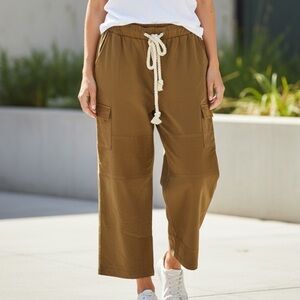 Time After Time Mustard Rope Tie Wide Leg Sweatpants